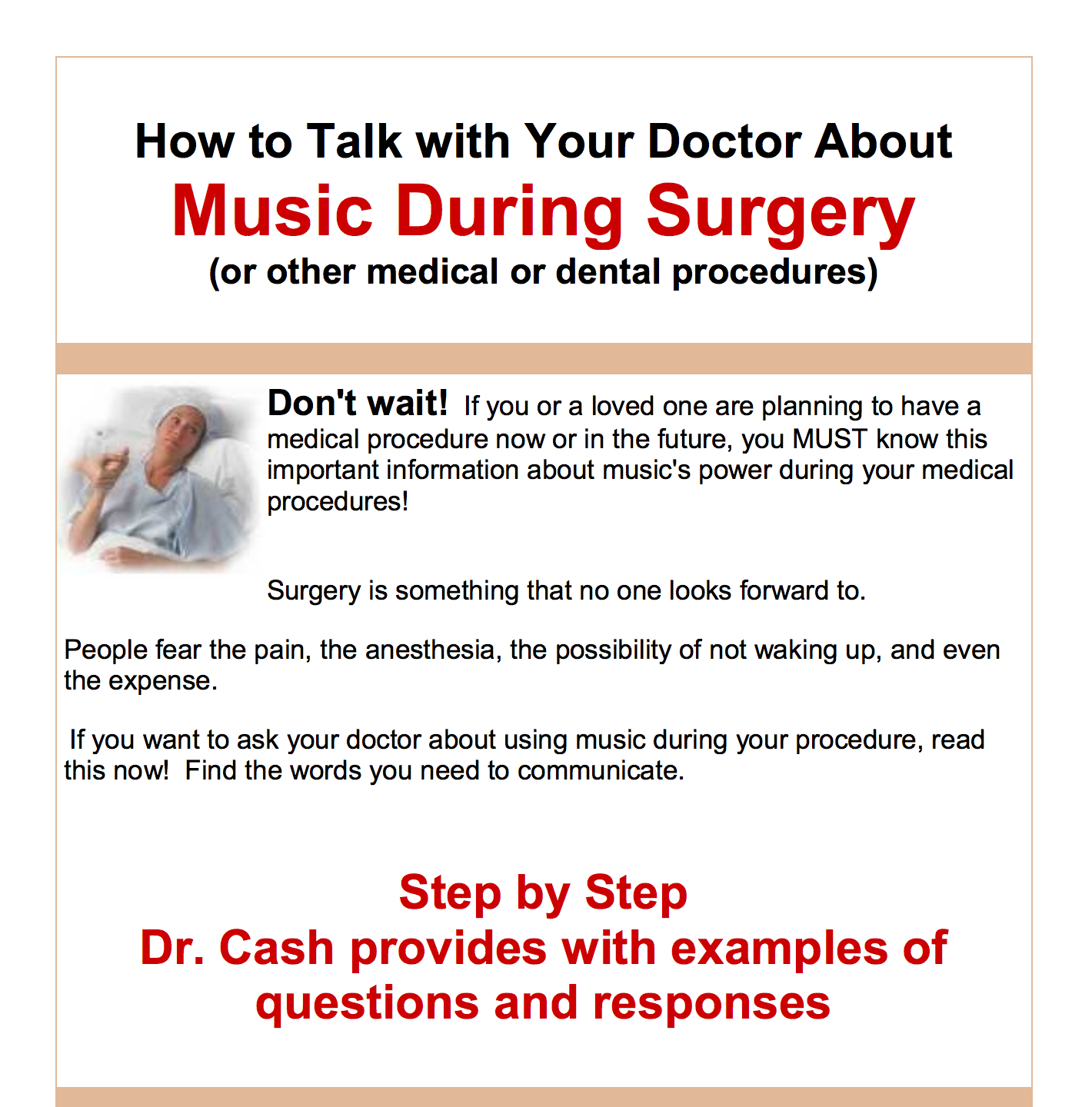 How to Talk to Your Doctor about Surgery with Music